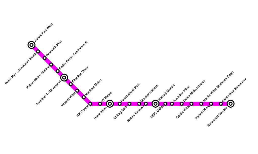 kalindi kunj metro route