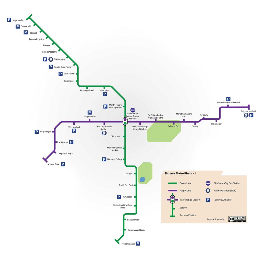 Konanakunte Cross Metro route map